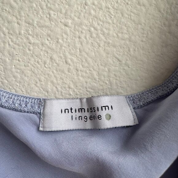 Vintage 100% Silk Lavender Blue Purple Slip Dress Size Small Lace Trim Intimissi - Picture 6 of 11